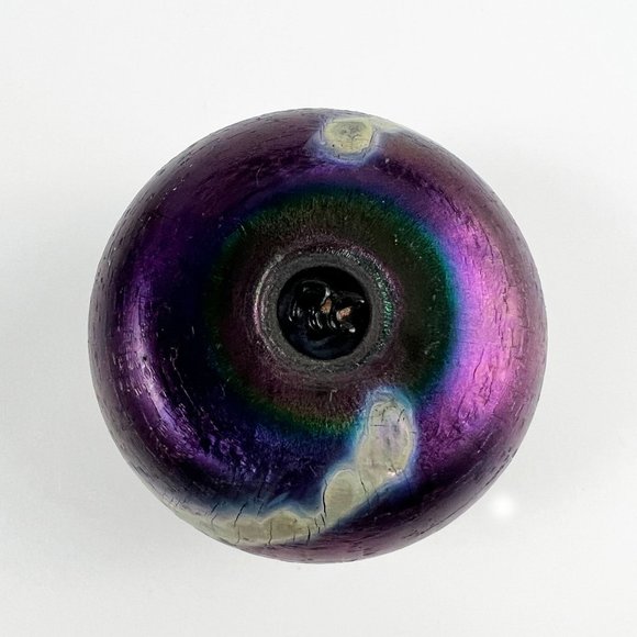 Modernist Robert Coleman RC Abstract Studio Art Glass Iridescent Purple Paperwei - Picture 6 of 6